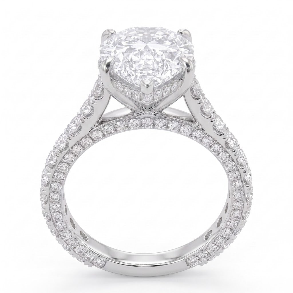 Double Pavé Hidden Halo Diamond Engagement Ring
