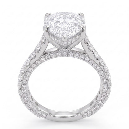 Double Pavé Hidden Halo Diamond Engagement Ring