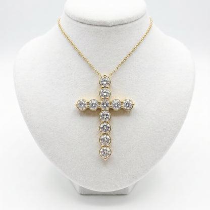 Cross Round Diamond Necklace