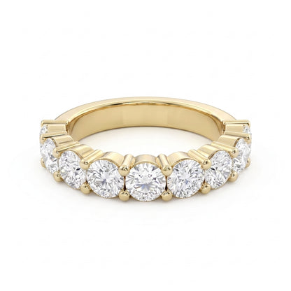 9 Stone Round Diamond Wedding Band