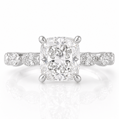 Marquise Diamond Accent Engagement Ring with Four-Prong Setting