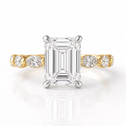 Marquise Diamond Accent Engagement Ring with Four-Prong Setting