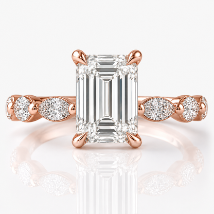 Marquise Diamond Accent Engagement Ring with Four-Prong Setting