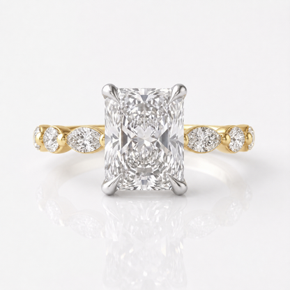 Marquise Diamond Accent Engagement Ring with Four-Prong Setting