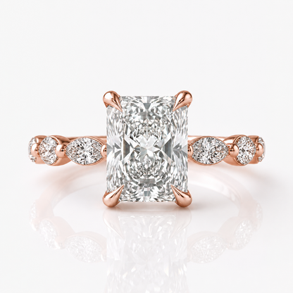 Marquise Diamond Accent Engagement Ring with Four-Prong Setting