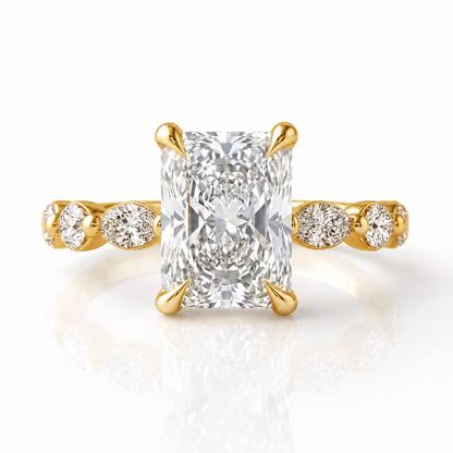 Marquise Diamond Accent Engagement Ring with Four-Prong Setting