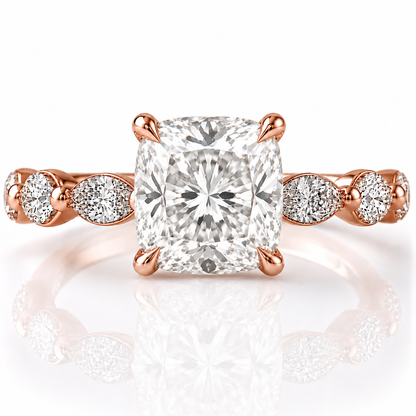 Marquise Diamond Accent Engagement Ring with Four-Prong Setting