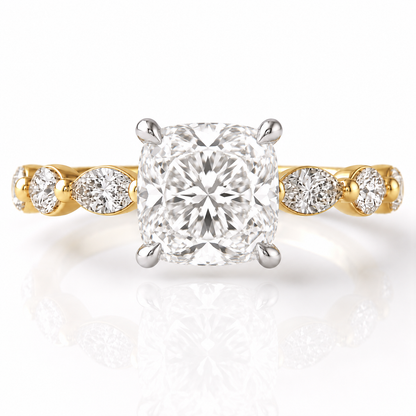 Marquise Diamond Accent Engagement Ring with Four-Prong Setting