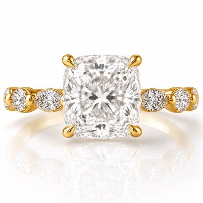 Marquise Diamond Accent Engagement Ring with Four-Prong Setting