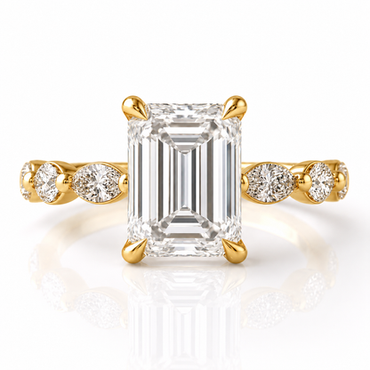 Marquise Diamond Accent Engagement Ring with Four-Prong Setting
