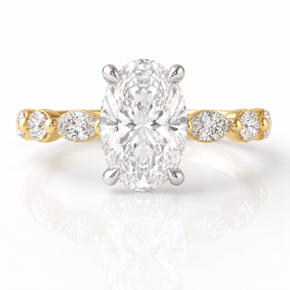 Marquise Diamond Accent Engagement Ring with Four-Prong Setting