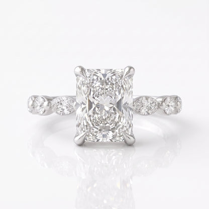 Marquise Diamond Accent Engagement Ring with Four-Prong Setting