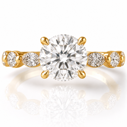 Marquise Diamond Accent Engagement Ring with Four-Prong Setting