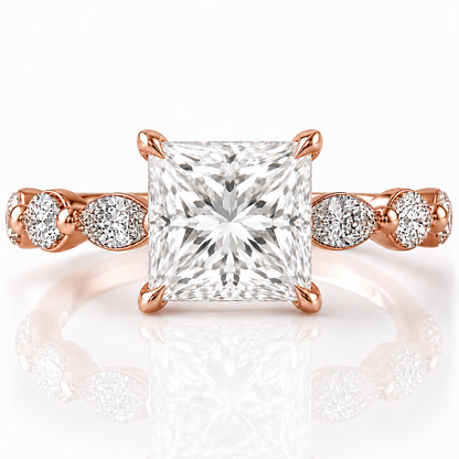 Marquise Diamond Accent Engagement Ring with Four-Prong Setting