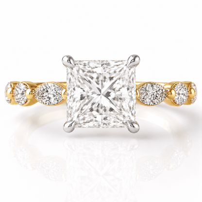 Marquise Diamond Accent Engagement Ring with Four-Prong Setting