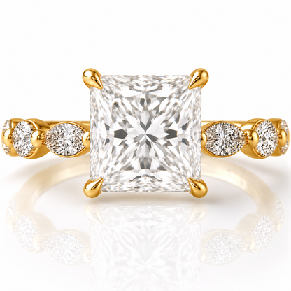 Marquise Diamond Accent Engagement Ring with Four-Prong Setting