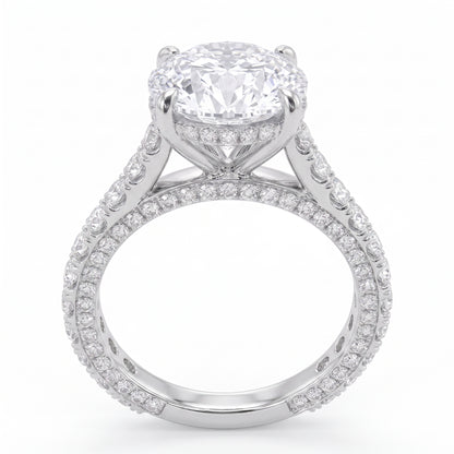 Double Pavé Hidden Halo Diamond Engagement Ring