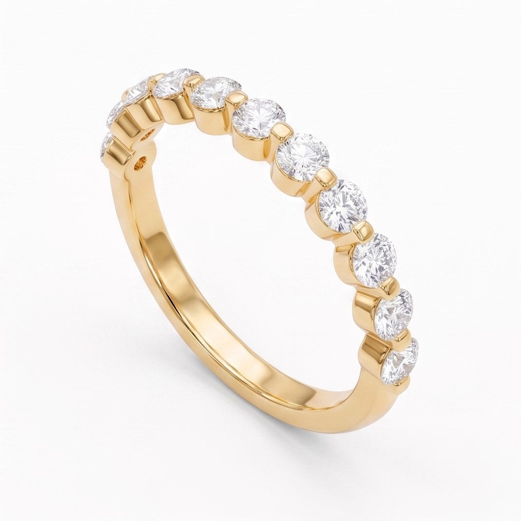 The Hadley - Round Diamond Shared-Prong Wedding Band