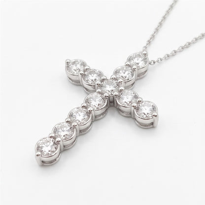 Cross Round Diamond Necklace