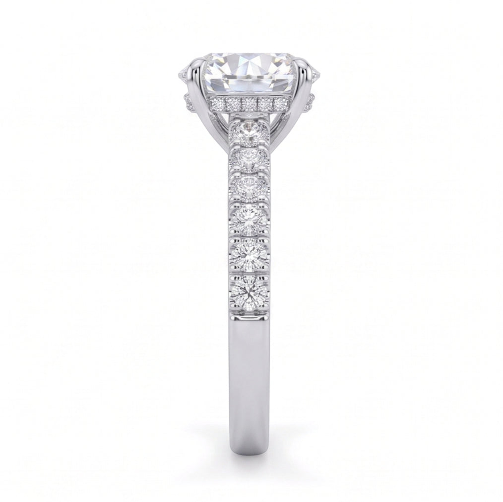 Hidden Halo Diamond Pavé Engagement Ring