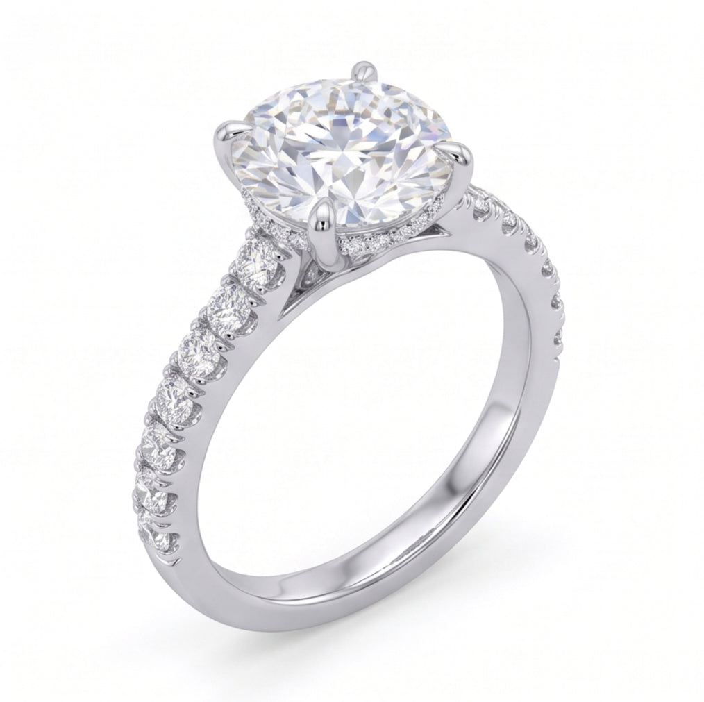 Hidden Halo Diamond Pavé Engagement Ring