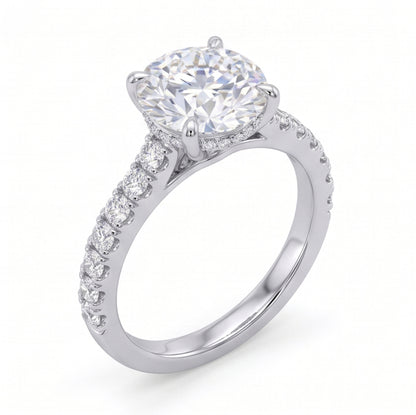 Hidden Halo Diamond Pavé Engagement Ring