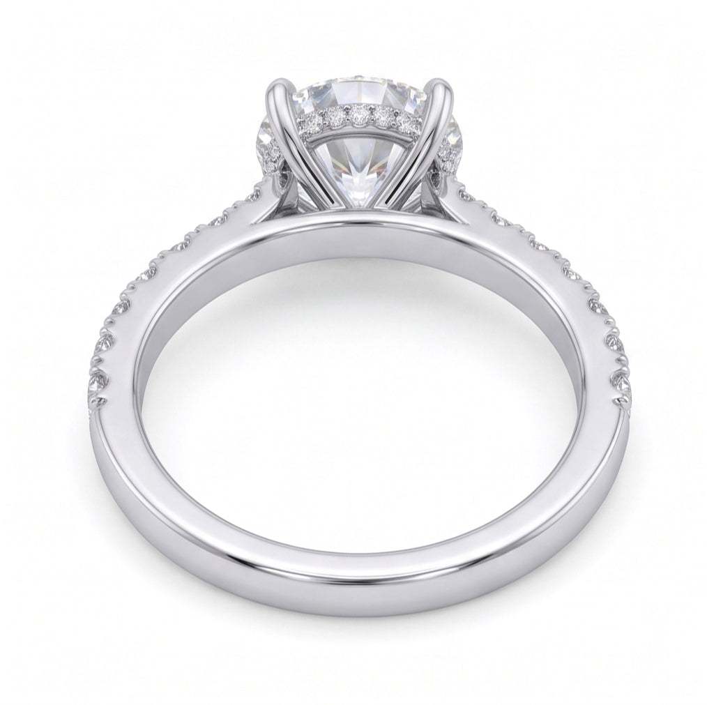 Hidden Halo Diamond Pavé Engagement Ring