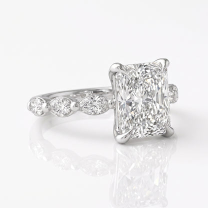 Marquise Diamond Accent Engagement Ring with Four-Prong Setting