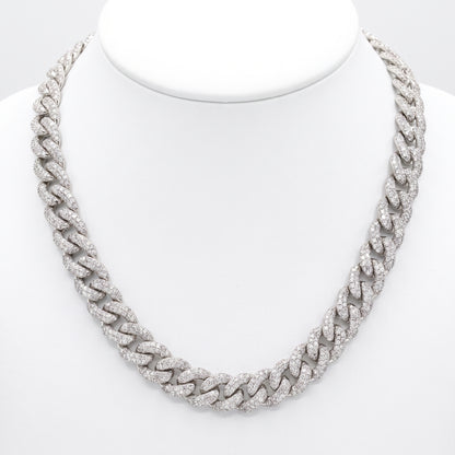 White Gold Diamond Pavé Cuban Link Chain