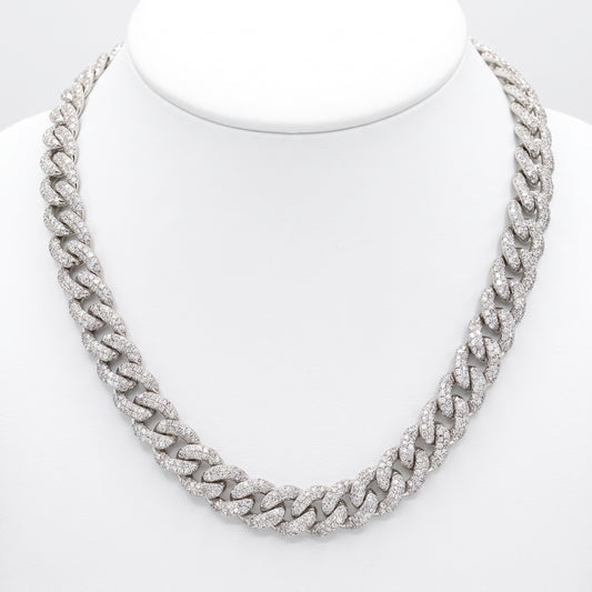 White Gold Diamond Pavé Cuban Link Chain