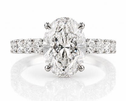 Diamond Engagement Ring with Shared-Prong Band