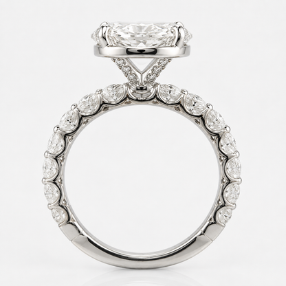 Diamond Engagement Ring with Shared-Prong Band