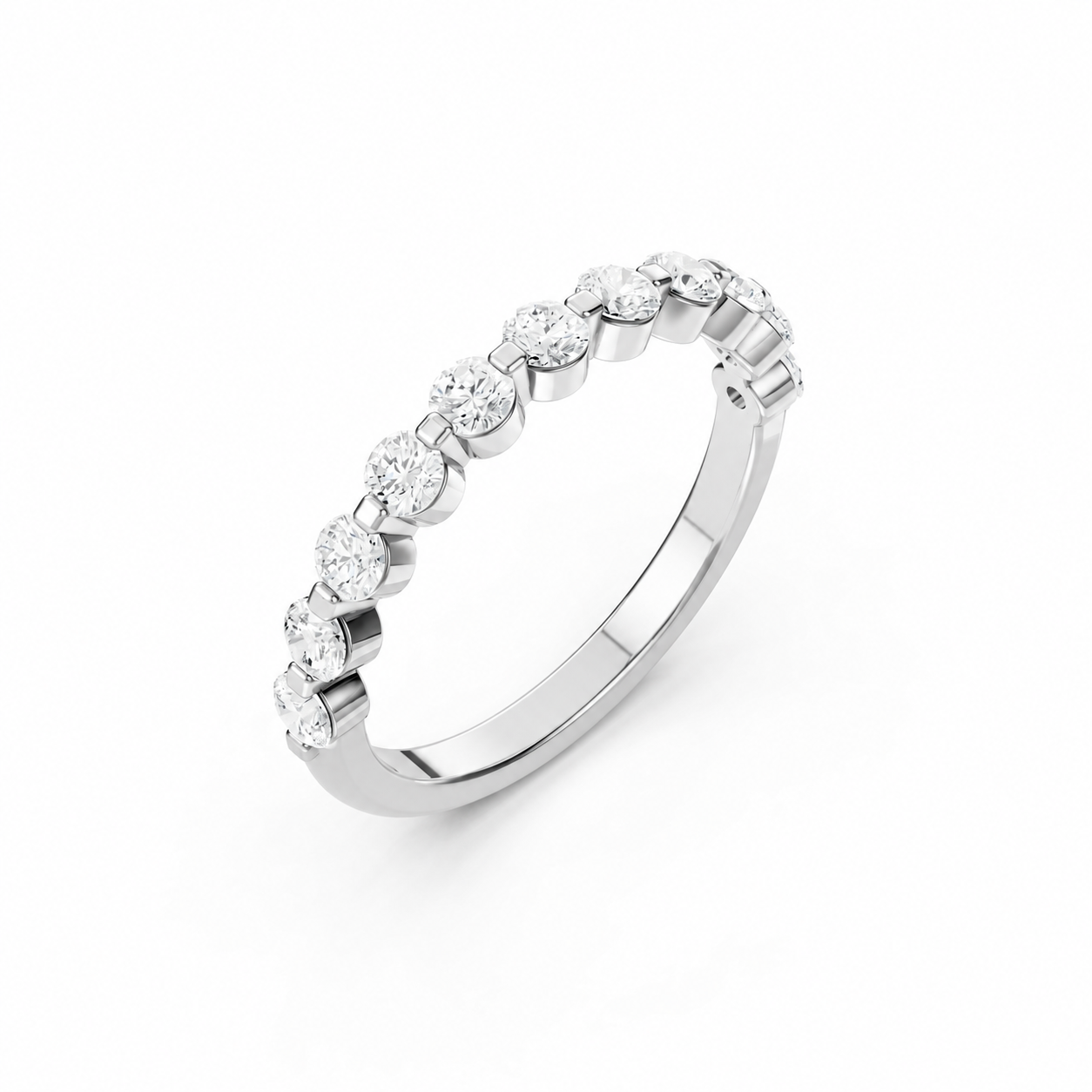 The Hadley - Round Diamond Shared-Prong Wedding Band