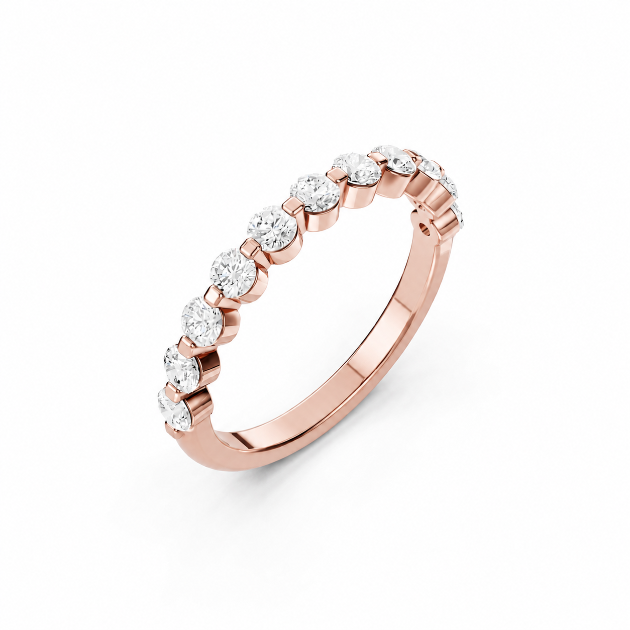 The Hadley - Round Diamond Shared-Prong Wedding Band