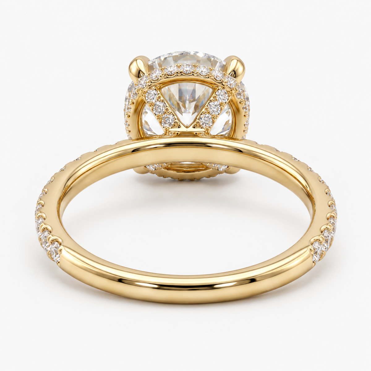 The Nayla Ring - Four-Prong Hidden Halo Engagement Ring