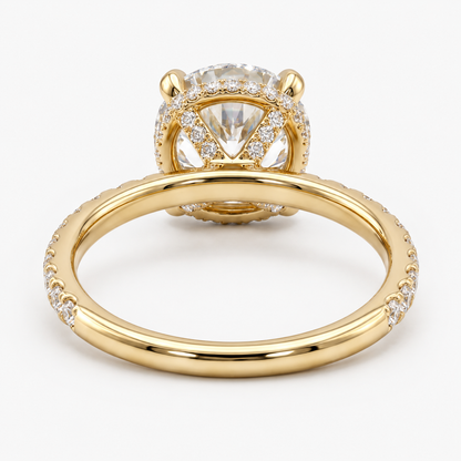 The Nayla Ring - Four-Prong Hidden Halo Engagement Ring
