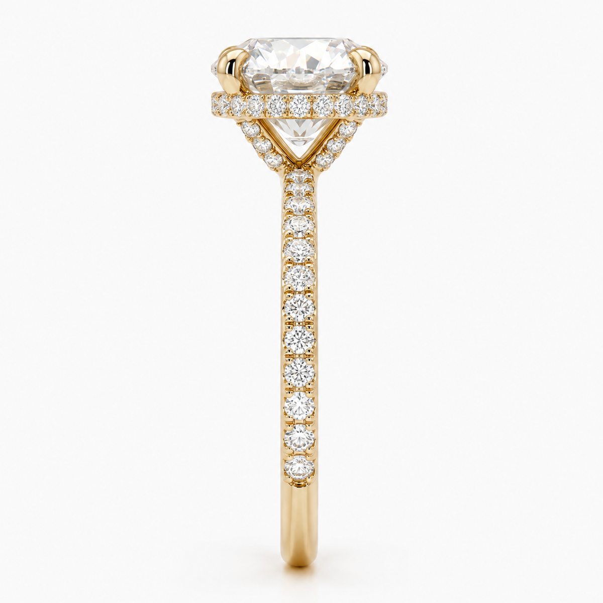 The Nayla Ring - Four-Prong Hidden Halo Engagement Ring
