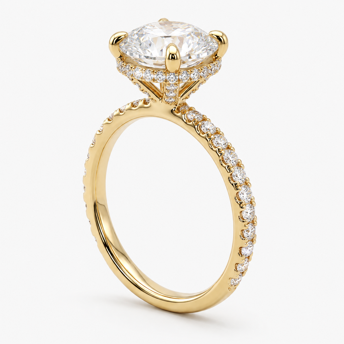 The Nayla Ring - Four-Prong Hidden Halo Engagement Ring