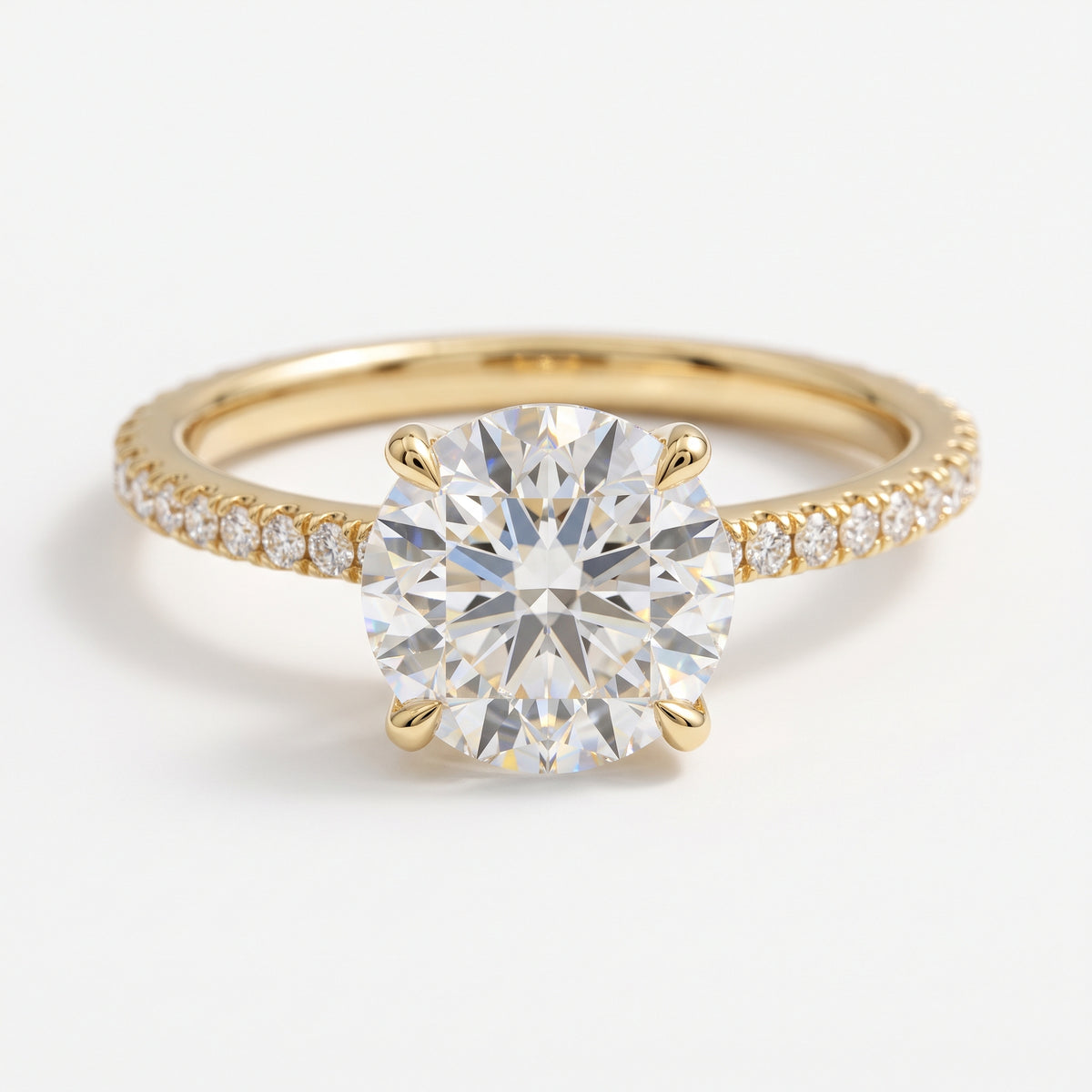 The Nayla Ring - Four-Prong Hidden Halo Engagement Ring