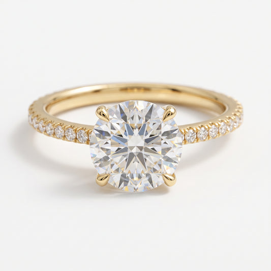The Nayla Ring - Four-Prong Hidden Halo Engagement Ring