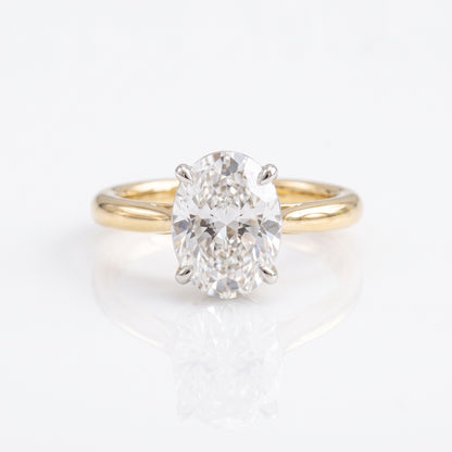 Two-Tone Oval Solitaire Engagement Ring