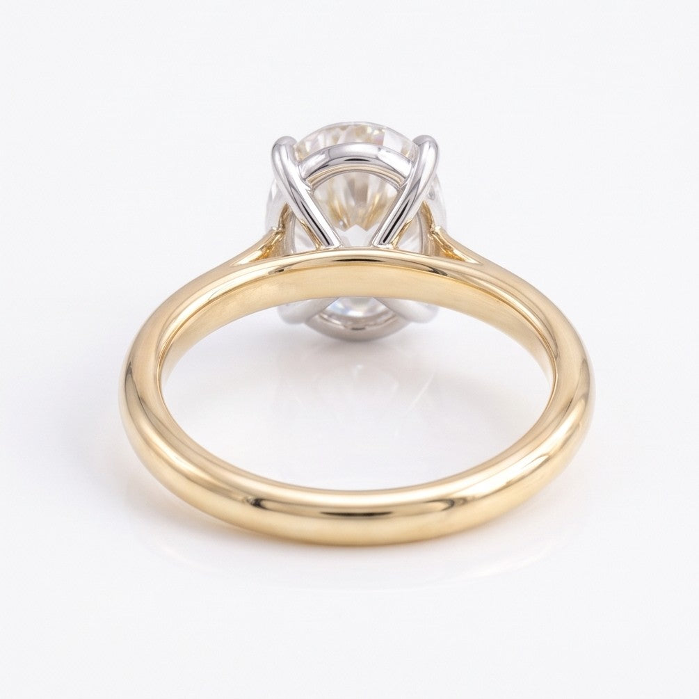 Two-Tone Oval Solitaire Engagement Ring