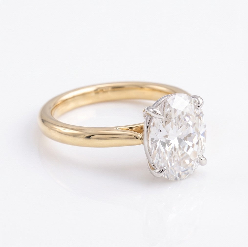 Two-Tone Oval Solitaire Engagement Ring