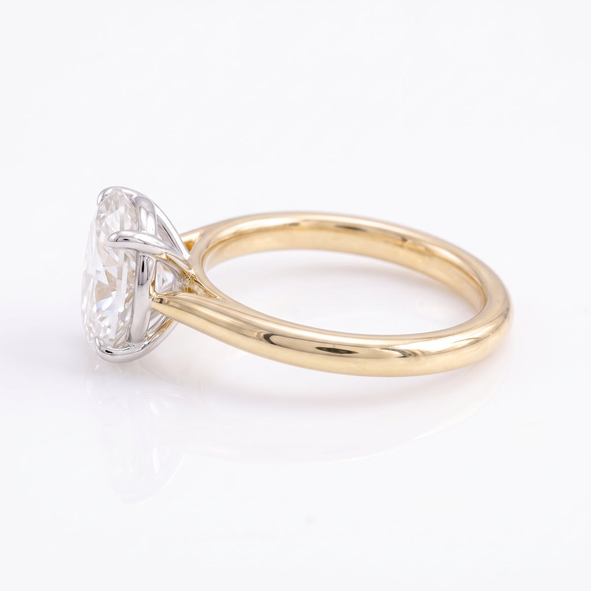 Two-Tone Oval Solitaire Engagement Ring