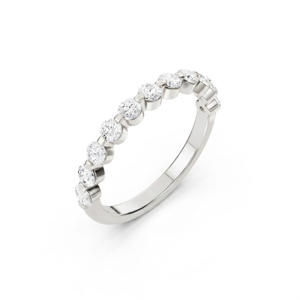 The Hadley - Round Diamond Shared-Prong Wedding Band